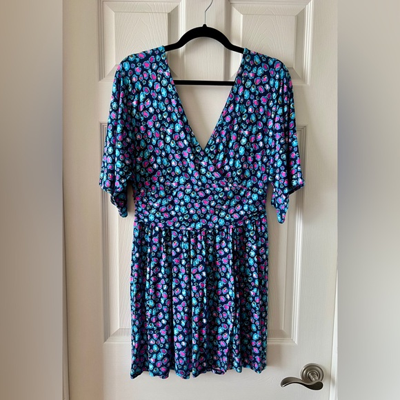 Lily Pulitzer Parigi Romper in Seabreeze Blue Low Tide Navy Spotted in the Wild - Picture 4 of 7